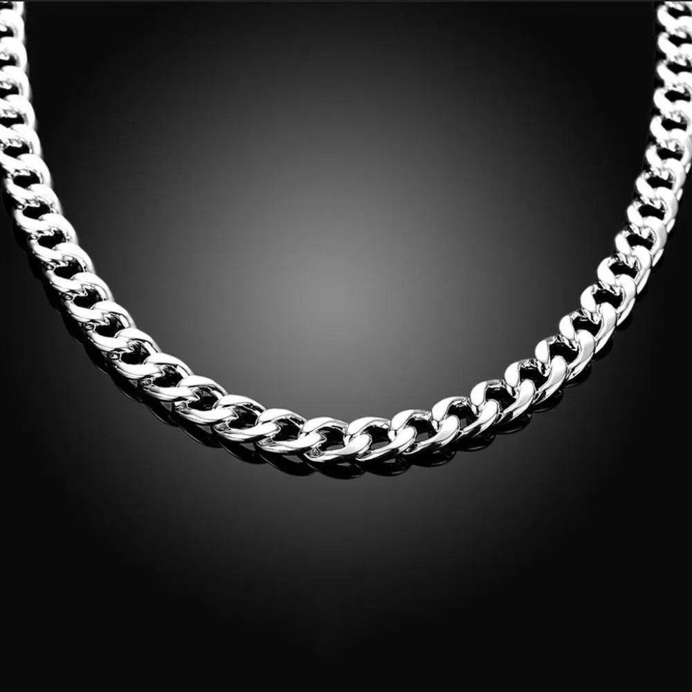 Awesome Large 22 Inch Cuban Link Chain 10mm Wide, Stamped 925 Sterling Silver - Picture 6 of 7